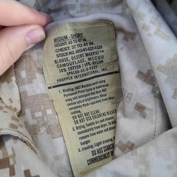 Propper International Womens Desert Camo Blouse Tan Size M Short USMC Marines - Picture 13 of 13